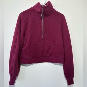 Lululemon Scuba Oversized Funnel Neck Half Zip Burgundy  XS/S
